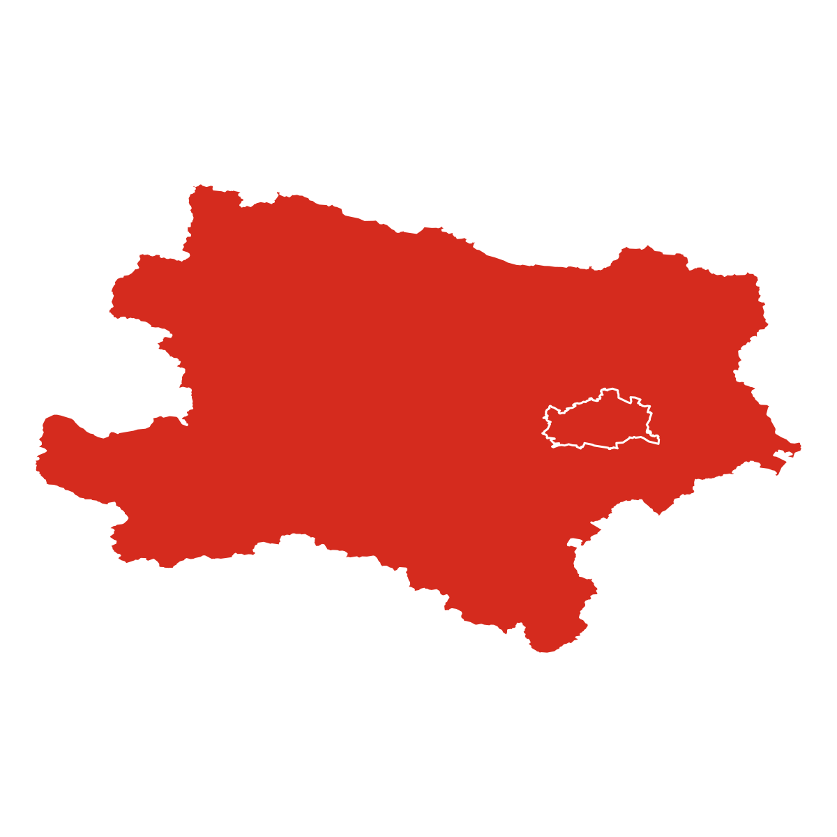 Geografischer Umriss des Bundeslandes Niederösterreich, Oesterreich